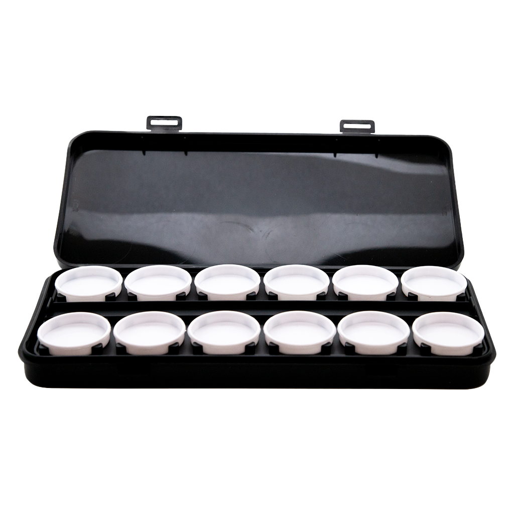 Paint Palette Box with White Jars