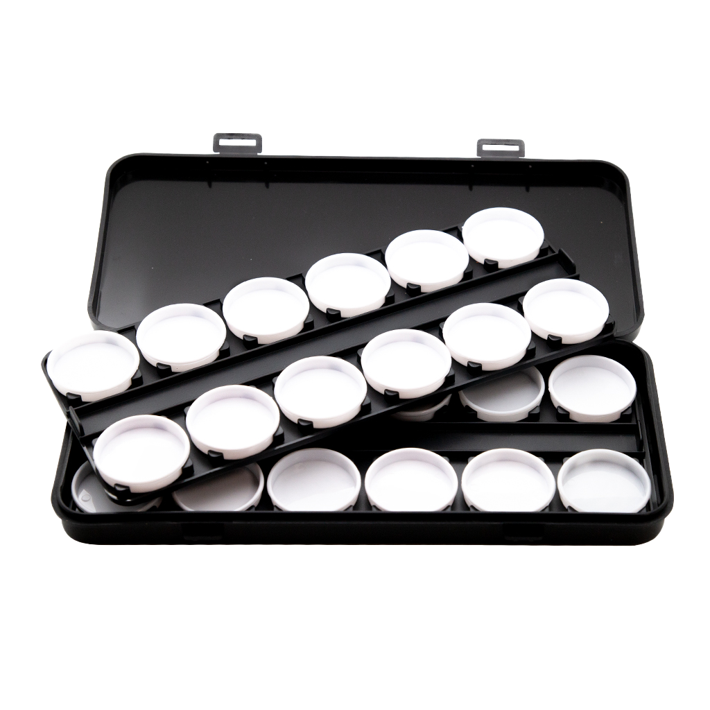 Paint Palette Box with White Jars