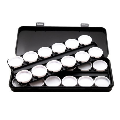 Paint Palette Box with White Jars