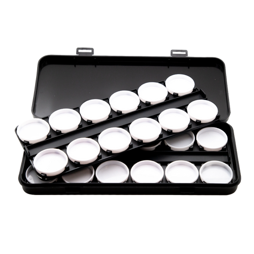 Paint Palette Box with White Jars