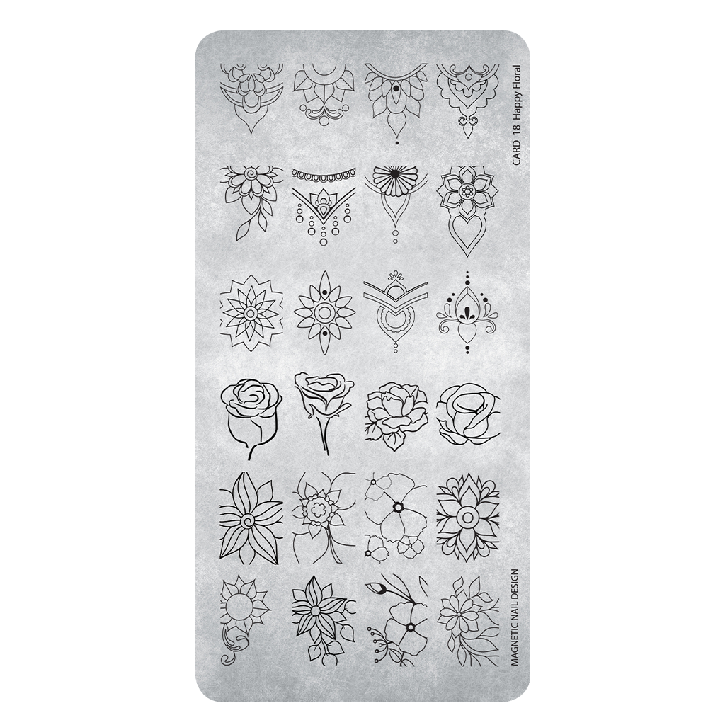 Stamping Plate 18 Happy Floral
