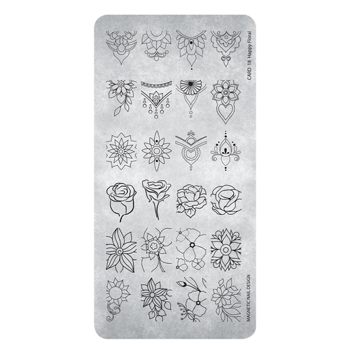 Stamping Plate 18 Happy Floral