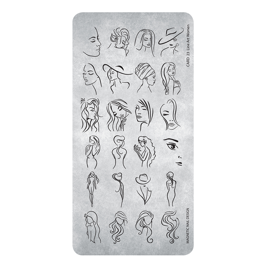 Magnetic Stamping Plate 23 Line Art Woman – Stempelplaat Line Art Vrou ...
