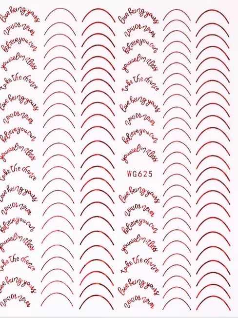 PNS Sticker WG625 Red – Nagelstickers Rood