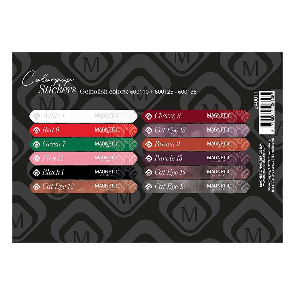 Stickervel Gelpolish 600110 & 600125-600135