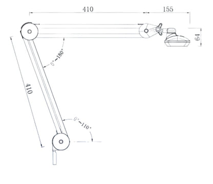 PNS zwarte Tafel LED Lamp met klem