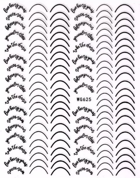 PNS Sticker WG625 Black – Nagelstickers Zwart