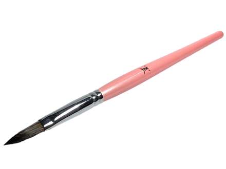 TFN Acryl penseel nr 8 platte schacht roze combi haren