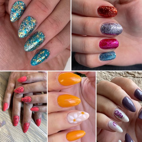 summer nail art collage